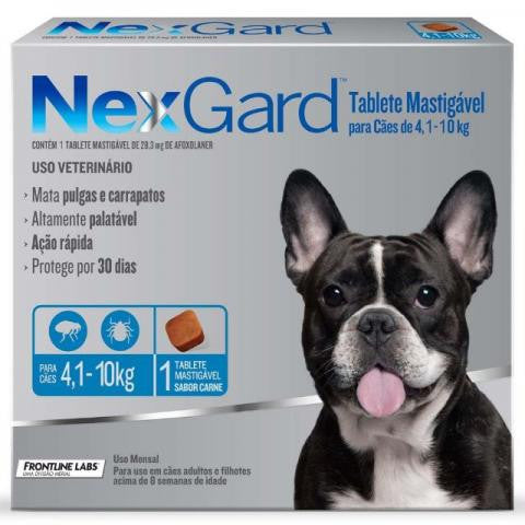 NexGard Tableta Maticable para perros 4.1-10 kg Mata pulga y garrapata